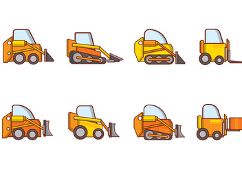 Free Cartoon Skid Steer Vector - vector gratuit #386897